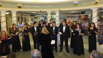 Camden Hills Regional High School Chamber Singers at Camden Public Library Dec. 2. (Photo by Chris Wolf)