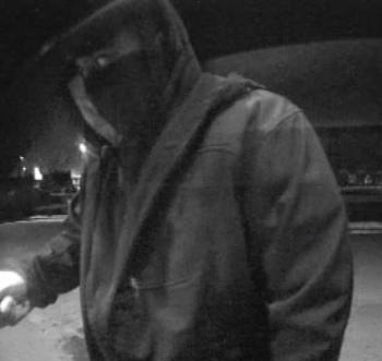 An image of the individual police believe had something to do with the ATM skimmer being placed on a Bangor Savings Bank’s machine in Belfast. (Courtesy of Belfast Police Department)