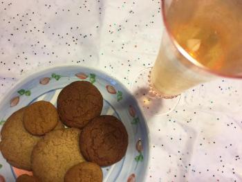 Three different kinds of gingersnaps, and some prosecco, to wash them down. SUZI THAYER/Boothbay Register