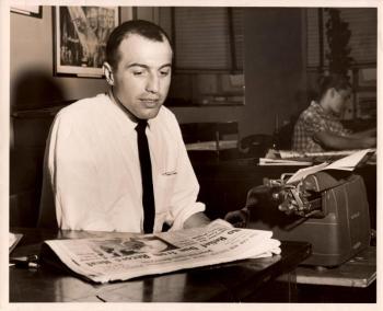 Pecorelli at work for the Journal-American. (Photo courtesy of Carmine Pecorelli)