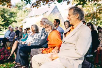 Far right, Leonard Lookner and his partner, Lucy Hallwell, at his daughter Jenna’s wedding in October 2014. (David Wright Wedding Photography)