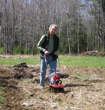 Leonard Lookner reparing to plant his legendary vegetable garden. (Photo by Jenna Lookner)