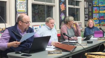 RSU board members Tom Peaco, Ron Gamage, Nancy Jeffers and Susan Allen Thomas.