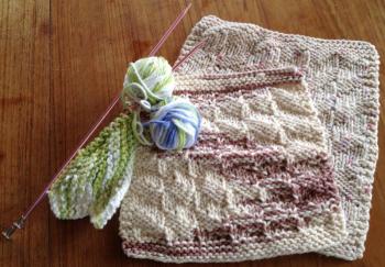 Sally Laite made these pretty dishcloths several years ago, and demonstrated how to do it at the library. I’ll be teaching it again on May 2.
Photo by Sheila Polson dish cloths