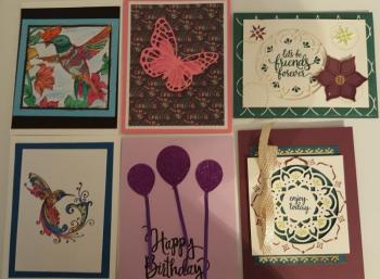 Examples of the cards that will be made at Edna Pendleton’s May 3 workshop.
Photo by Edna Pendleton cards