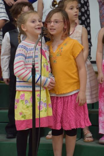 Iris Quint and Alexis Whipple sing a duet together.