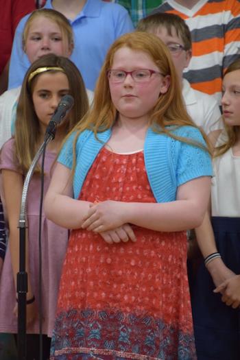 Miriam Rowland prepares for her concert solo.