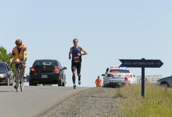 Robert Ashby of Brunswick won the Great Bay of Fundy International Marathon. (Photo by Lisa Dwello)