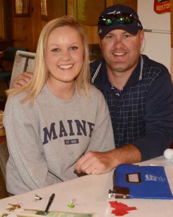 Rockport Fire Chief Jason Peasley and his daughter, Taylor, who volunteered at the golf tournament. (Photo by Sarah Shepherd)
