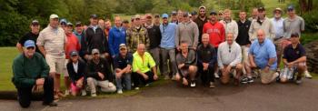 The Goose River Golf Club in Rockport hosted the First Annual Fire vs. Police Golf Tournament on June 17 with 44 golfers participating. The event raised over $3,600 for the Firefighters Children’s Burn Foundation and Special Olympics. (Photo courtesy of Goose River Golf Club)