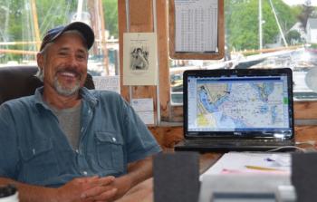 Camden Harbor Master Steve Pixley is looking forward to a busy summer on the town’s waterfront. (Photo by Lynda Clancy)