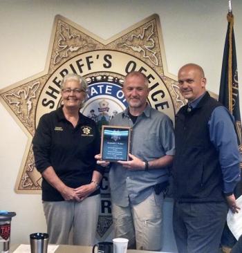 Lieutenant Reginald Walker is recognized for 30 years of service with the Knox County’s Sheriff’s Office. (Photo courtesy of the Knox County Sheriff’s Office)