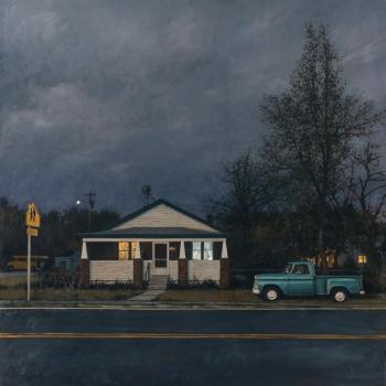 Linden Frederick, Dish, 2016, oil on linen, 36 x 36 in., (courtesy Forum Gallery)