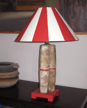The one that started it all: the candlepin lamp. (Photo courtesy Maurice Klapfish)