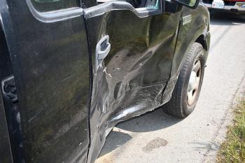 The second vehicle in the crash was a 2004 Ford 150 pickup truck. (Photo by Royan Bartley/Rockport Fire Department)
