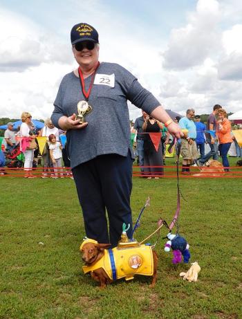 Margo Metrick poses with Penny. (photo by Erica Thoms)
