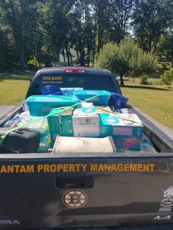 A truck full up supplies to help with the hurricane relief in St. Augustine.