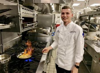 Executive Sous Chef Nathaniel Adam in his kitchen at the Boothbay Harbor Country Club. Courtesy of Michelle Amero