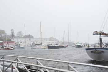 Camden Harbor at 7:30 a.m., Oct. 30. (Photo by Lynda Clancy)