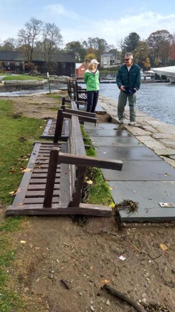 Camden benches went topsy turvy. (Photo courtesy Pete Kalajian)