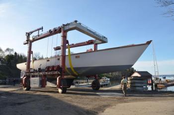 Sonny III in its first incarnation at Rockport Marine. (Photo by Lynda Clancy)