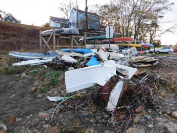 Debris near Belfast Boat House. (photo by Erica Thoms)