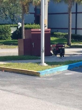 A generator was needed to operate a traffic light in downtown St. Augustine after Irma.