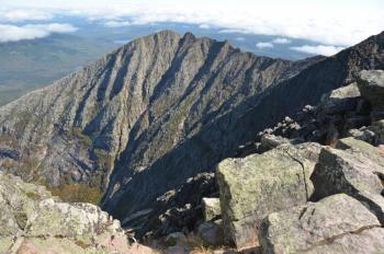 The view from Baxter Peak, over the 1.1 mile Knife’s Edge to Pamola Peak, all part of the magnificent Katahdin, Sept. 19. (Photo by Lynda Clancy)