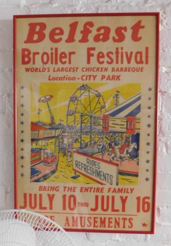 Weiner said the restaurant inherited many antiques, including this poster. (photo by Erica Thoms)