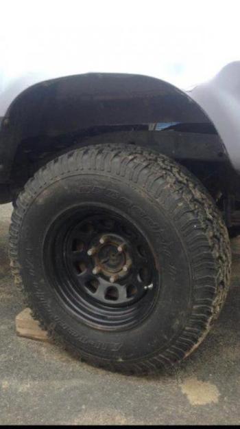 An image of one of the stolen Goodyear tires. (photo courtesy of the Belfast Police Department)