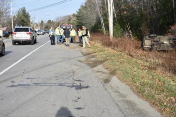 Rockport Police, Rockport Fire Department and Northeast Ambulance Service all responded to the crash scene. (Photo courtesy of Rockport Fire Department)