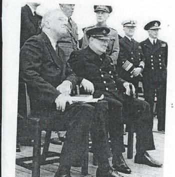 At the Atlantic Charter signing, President Roosevelt and Prime Minister Churchill. (Photo courtesy Barbara Dyer)