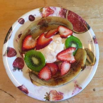 Fruit and yogurt: A healthy option when you’re outa bacon. SUZI THAYER/Boothbay Register