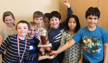 Lincolnville Central School students take second place in the annual state chess championships. (Photo courtesy Lincolnville Central School)