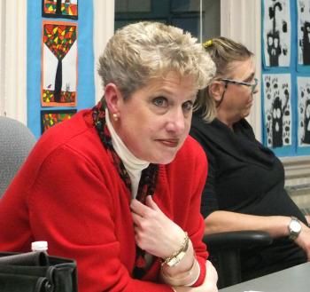 Vera Rand Roberts. Board member Nancy Jeffers is in the background.