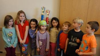 Lincolnville Central School students take first and second place in the annual state chess championships. (Photo courtesy Lincolnville Central School)