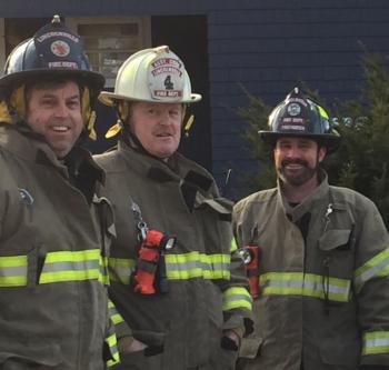 Lincolnville firefighters Todd Young, Don Fullington and Andrew Hazen.