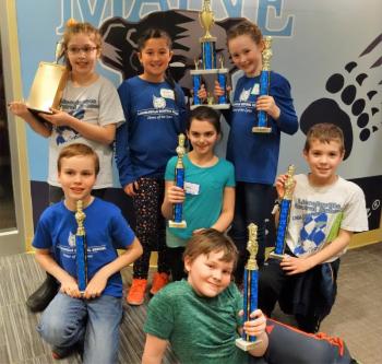 Lincolnville Central School students take first place in the annual state chess championships. (Photo courtesy Lincolnville Central School)