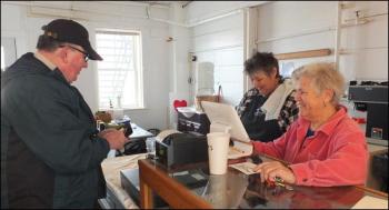 Howard Lowell, Mikki Ames and Shirley Barlow. “I frequent coffee shops, so I thought I’d give it a try. I’ll be back. It’s good coffee,” said Lowell.