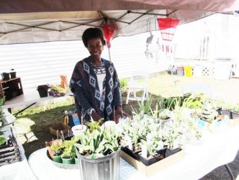 Ravelitta Hemmens of Moss Maidens Herbs and Oils was selling plants, herbs and materials to make-your-own terrariums.