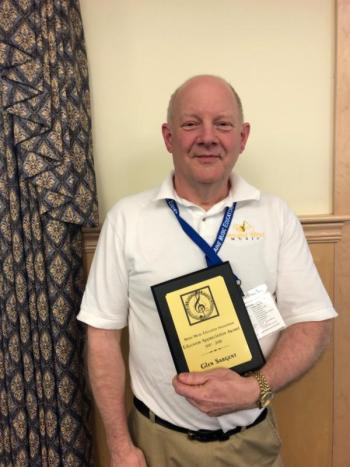 Glen Sargent of Lincolnville was presented with the "Music Educator Appreciation" award from the Maine Music Educator's Association.