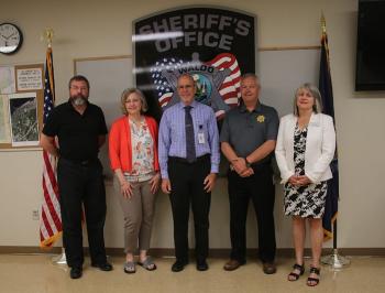 Representatives from each group were on hand June 14 to sign the Waldo County Recovery Committee’s pledge at the sheriff’s office. (photo by Erica Thoms).