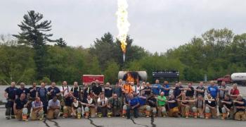 Students of the three-day course pose for a picture at the Fire Academy in Stow, Massachusetts. (Photo courtesy of the Propane Gas Association of New England)