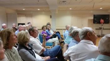 Bob Jackson was the first person to speak at the special Select Board meeting. (Photo by Sarah Shepherd)
