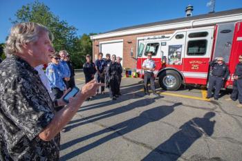 Rockport Town Manager Rick Bates at the dedication. (Photo by Peter Ralston)