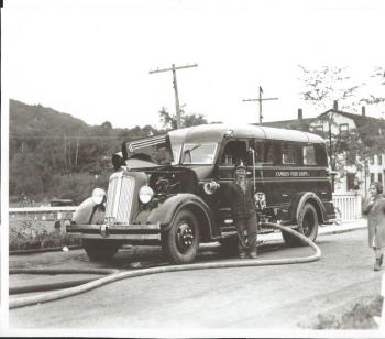 Chief Payson and the Camden ambulance (Photo courtesy Barbara Dyer)