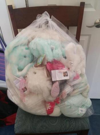 Stuffed creatures await to be passed out to children at the Pen Bay Medical Center. (Courtesy Stefanie McAllister/Facebook)