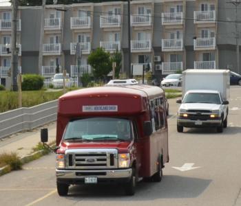 The DASH arrives at the Rockland Ferry Terminal. (Photo by Lynda Clancy)