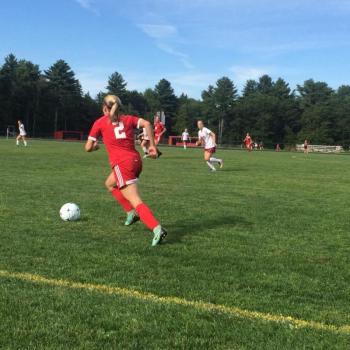 The Camden Hills girls soccer team in a game against Bangor. (Courtesy Steve Alex)