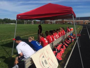 The Camden Hills girls soccer team in a game against Bangor. (Courtesy Steve Alex)